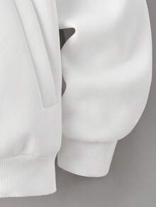 Tween Boys' Casual College Style Graphic Print Hooded Fleece Jacket, Suitable For Autumn/Winter Everyday, Commuting, And School Wear