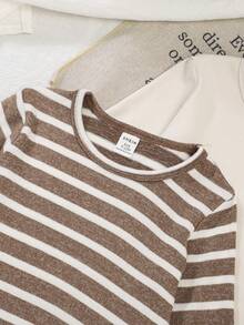 SHEIN Playful Pals 4 Áo thun dài tay All-Matchc cho bé trai sơ sinh/trẻ mới biết đi - Nhiều màu sắc, mềm mại & thoải mái, đa năng! Thiết yếu cho trang phục thường ngày - Nhiều màu - Xem 5