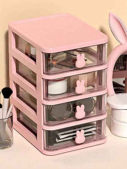 1pc Stationery Make-Up, Desk Storage Box, Student Desk Drawer Box, Pen Container Cute Office Child Hair Accessories Shelf Finishing Box,Multi-Function Storage Box Back To School