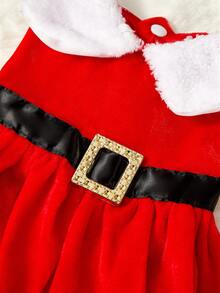 PETSIN Weihnachts-Haustier-Dekorationen, Samt-Weihnachtsmannkleid, Weihnachts-Haustierzubehör