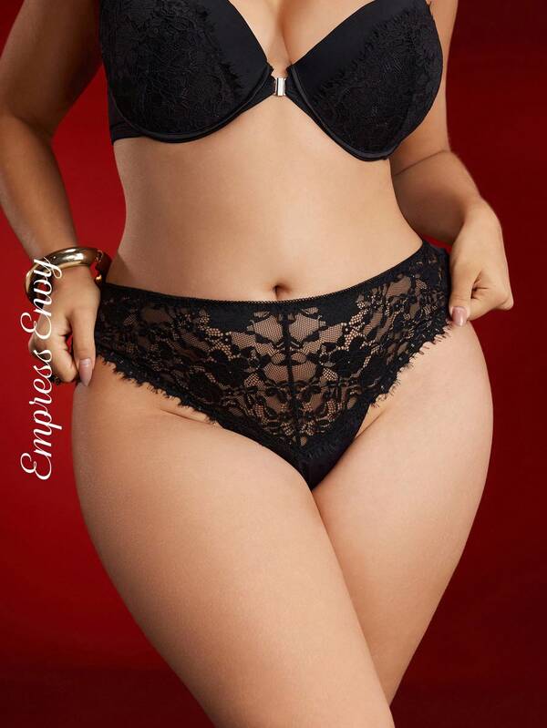 Empress Envy Mutandine a vita alta in pizzo e patchwork di taglie comode