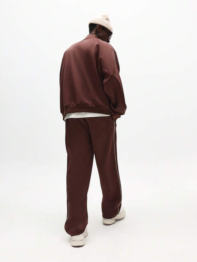 Full Zip Tracksuit Set With Piping