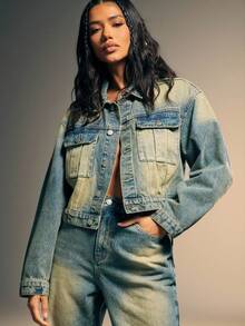 Denimoi 高级牛仔布对比缝线牛仔夹克 - 中等水洗藍 - 查看 4