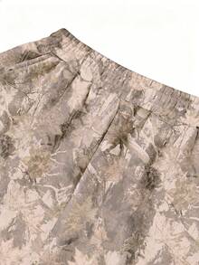 SHEIN Women's Fashion Camouflage Print Curved Leg Sweatpants - Multicolor - View 6