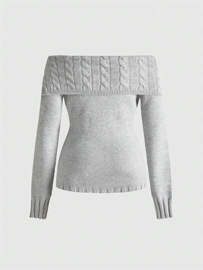 J-Fashion Chandail tricoté à col côtelé, épaules dénudées, taille cintrée avec imprimé papillon graffiti Y2K