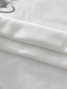 AXEPEAK 男士休闲标语印花套头衫和运动裤套装，秋冬 - 黑與白 - 查看 6