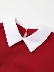 SHEIN 女童 2 合 1 领运动衫和迷你裙套装