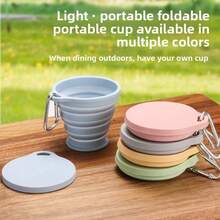 1件装可折叠水杯便携式母婴硅胶耐高温杯子可伸缩压缩迷你旅行杯 - 彩色 - 查看 8