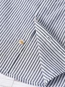 Kids Boy Casual Stand Collar Button Shirt, Striped Shirt, Basic Top, Back To School, Suitable For Garden, Beach, Birthday - Blue - View 10