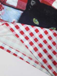 INAWLY Women's Summer Plaid Cat Print Casual Camisole, Christmas