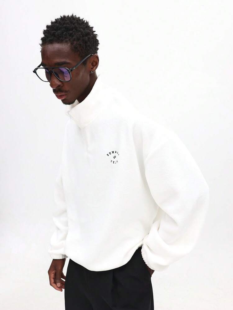 Half-Zip Fleece Pullover With Logo