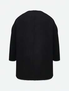 INAWLY 大码女式秋冬蝙蝠袖前开宽松休闲夹克