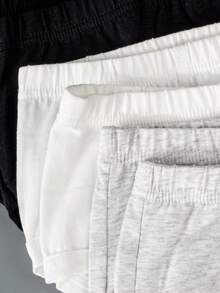 6 件/包青少年/青少年男孩基本款纯色柔软棉质休闲舒适内裤三角裤，适合所有季节