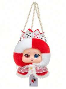 Alice In Wonderland Vinyl Bag - Doll-Style Backpack With Pearl Chain, Kawaii Purse For Girls
