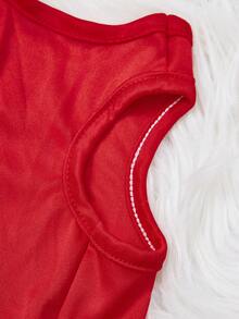 PETSIN 宠物圣诞卡通印花背心 - 紅色 - 查看 5