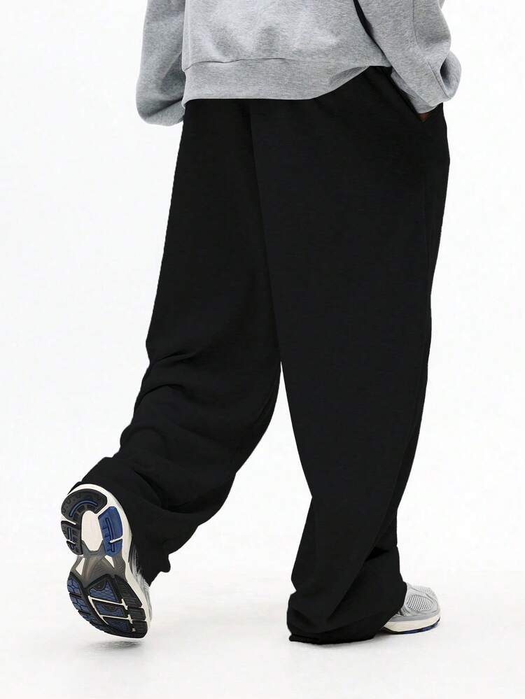 Calça de moletom com cordão e ajuste relaxado e cós elástico