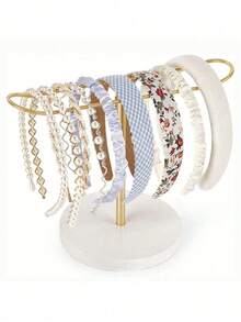 金属发箍收纳架，单/双/三层可选，可展示发箍、发绳、手镯等配饰，适用于卧室、大学宿舍装饰，适合女孩、女士，也可用于性别揭晓派对、生日、婚礼、聚会等场合，是送给同事、朋友和家人的完美礼物，也是返校季的理想之选。 - 彩色 - 查看 11