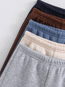 SHEIN 5pcs/Pack Baby Boy/Girl Casual Sports Street Gentleman School All-Match Style Versatile Comfortable Fleece Jogger Pants, Suitable For Autumn/Winter Wear, Indoor And Outdoor - Multicolor - View 3