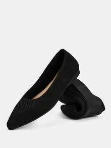 Ressula Women's Fashion Pointed Toe Casual Flat Shoes For Daily Wear - Black - View 7