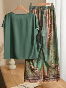 EMERY ROSE 2 bộ trang phục nữ in hoa cổ điển theo phong cách Bohemian, vừa vặn, đa năng, xuân/hè - Nhiều màu - Xem 2