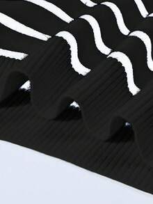 Franclia Áo len chui đầu lót nhiệt cổ cao ôm vừa vặn họa tiết sọc chắp vá thời trang thu đông mới cho nữ - màu đen - Xem 7