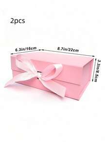 Collapsible Thick Hard Cardboard Gift Boxes For Presents Packaging, Rectangle Box  Closure With Ribbon For Groomsman Proposal Box, Wedding, Christmas, Halloween, Birthday Gift Packaging,School Supplies,Back To School - Multicolor - View 39