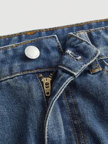 SHEIN MOD Women's Fashionable Vintage Fuzzy Patchwork Denim Mini Skirt Winter Skirt Women Christmas Skirt New Year Skirt Party Skirt For Women Chic Skirt For Women Thermal Lined Warm Denim Skirt