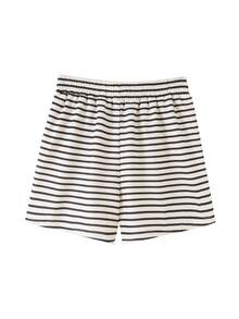 INAWLY 女式休闲 Polo 领条纹运动衫和短裤套装，秋季 - 杏色 - 查看 5