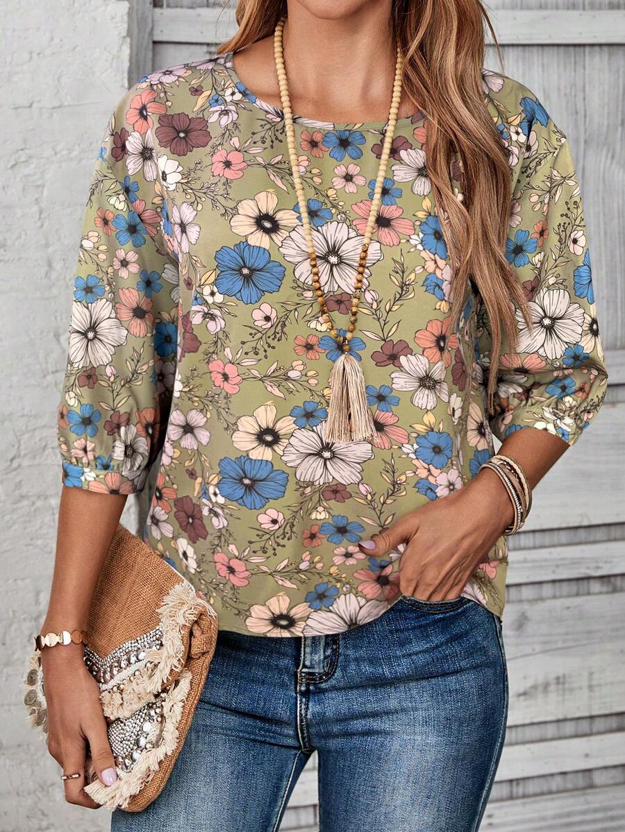 EMERY ROSE Summer Going Out Tops Women Women Blouses - Khaki - View 1