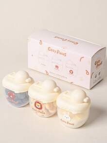 Cozy Pixies 3-Piece Baby Feeding Set: Milk Powder Boxes And Portion Containers With Cute Animal Patterns. - Multicolor - View 3