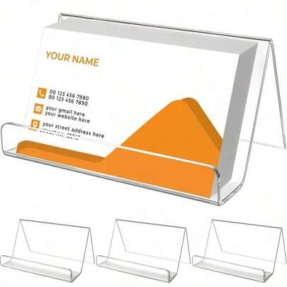 1PC Acrylic Card Holder Display Stand Transparent Card Frame Desktop Plastic Card Storage Box Organizer