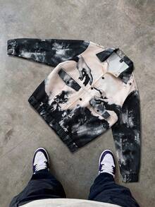 PAVTROS 男士前扣长袖口袋简约狂野夹克，适合秋季休闲日常穿着 - 彩色 - 查看 1