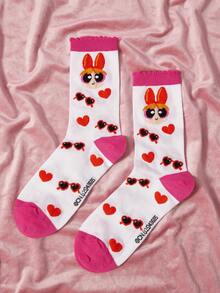 THE POWERPUFF GIRLS X SHEIN Women Crew Socks