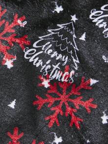 PETSIN 1件圣诞雪花圣诞树红黑格子字母法兰绒宠物圣诞法兰绒加厚保暖宠物衣服 - 彩色 - 查看 4