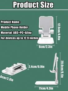 适用于手机和平板电脑的折叠支架，可调节角度高度的桌面手机支架，兼容带手机壳的桌面手机支架，适用于所有手机，便携式桌面手机支架，耐磨 - 彩色 - 查看 6