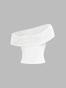 SHEIN MOD 女式纯色简约百搭三穿时尚吊带背心 - 白色 - 查看 5