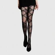 ROMWE Goth Bộ 3 quần tất đen kết hợp cá tính dành cho nữ phù hợp với mọi mùa - Đen tinh khiết - Xem 6