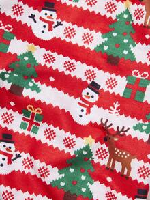 PETSIN 1 件圣诞绿色圣诞树雪人图案，斑点鹿印花圣诞亲肤透气宠物服装 - 彩色 - 查看 4