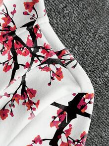 Glimmora Y2K 风格花卉标语印花羊毛夹克，时尚休闲运动拉链修身长袖外套，适合女士，适合户外旅行，礼物 - 彩色 - 查看 4