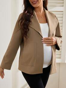 SHEIN Maternity Elegant Minimalist Fashion Coat