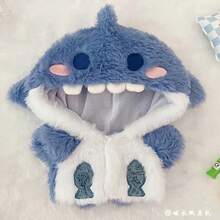 20cm Doll Shark Hoodie Outfit, Warm Doll Clothes, Shark Hooded Jacket (Doll Style Randomly Sent, Doll Not Included)