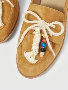 Sleekvia Women's Soft Bottom Loafers, British Style Leather Shoes, Versatile & Elegant For Commuting - Yellow - View 8