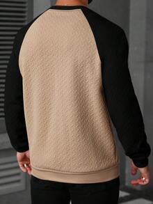 Manfinity CasualCool 男士撞色圆领长袖套头卫衣，男士上衣，长袖男士针织衫，适合日常休闲、周末旅行、户外活动、探险旅行、轻松的工作环境或半正式场合，也是送给男友/丈夫、周年纪念日或圣诞节的理想礼物。 - 彩色 - 查看 2