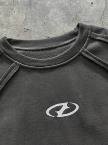 AXEPEAK Maglione casual girocollo a maniche lunghe da uomo con stampa geometrica e colore a contrasto, autunno/inverno