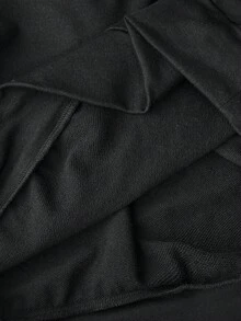 SHEIN 青少年女孩两件套豹纹拼接撞色宽松落肩运动衫和运动裤紧身裤套装，适合圣诞节穿着，非常适合秋冬休闲装、日常穿着和学校日常穿着。妈妈和女儿搭配。 - 黑色 - 查看 6