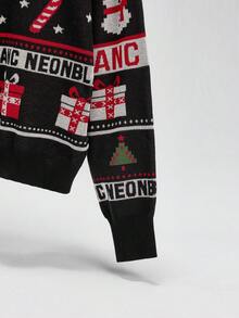 NEON BLANC 男士圣诞套头毛衣，冬季 - 黑色 - 查看 4