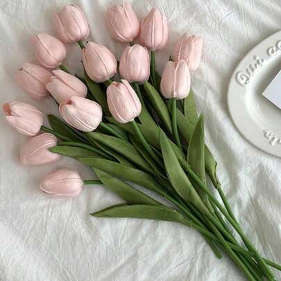 人造郁金香花装饰，家居装饰配件，适合客厅、卧室的 Ins 风格，适合家居、婚礼、节日装饰