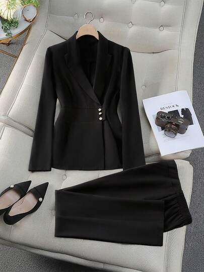 Regalyn Plus Size Women Elegant Business Casual Suit Set