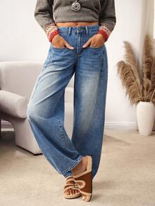 EMERY ROSE Damen Ausgewaschene Lässig Jeans