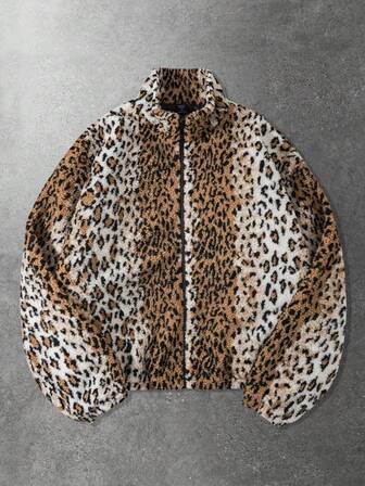 Street Life Giacca con stampa leopardata a maniche lunghe per uomo